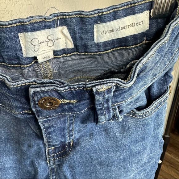 Jessica Simpson Skinny Adjustable Denim Blue Jeans Size 8 - Picture 5 of 6